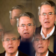 Jeb Bush, reflected in mirrored panels, speaks at a town hall meeting in Laconia, N.H. on Feb. 3, 2016.
